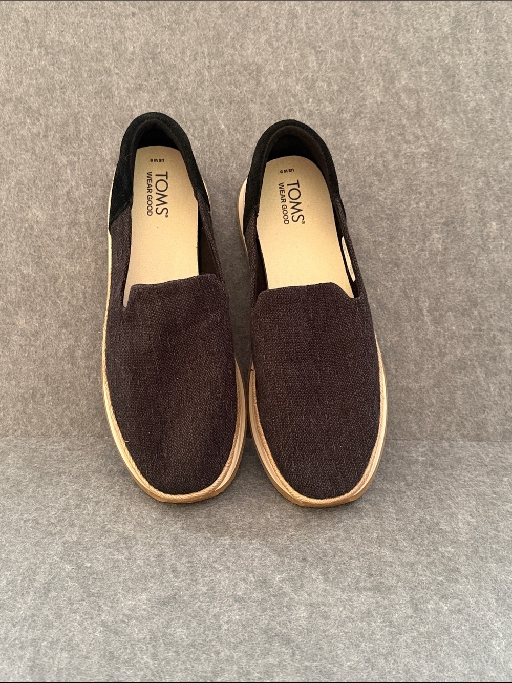 Toms - Womens Jocelyn slip ons espadrilles black size 9 NWOB textile and leather - Picture 5 of 10